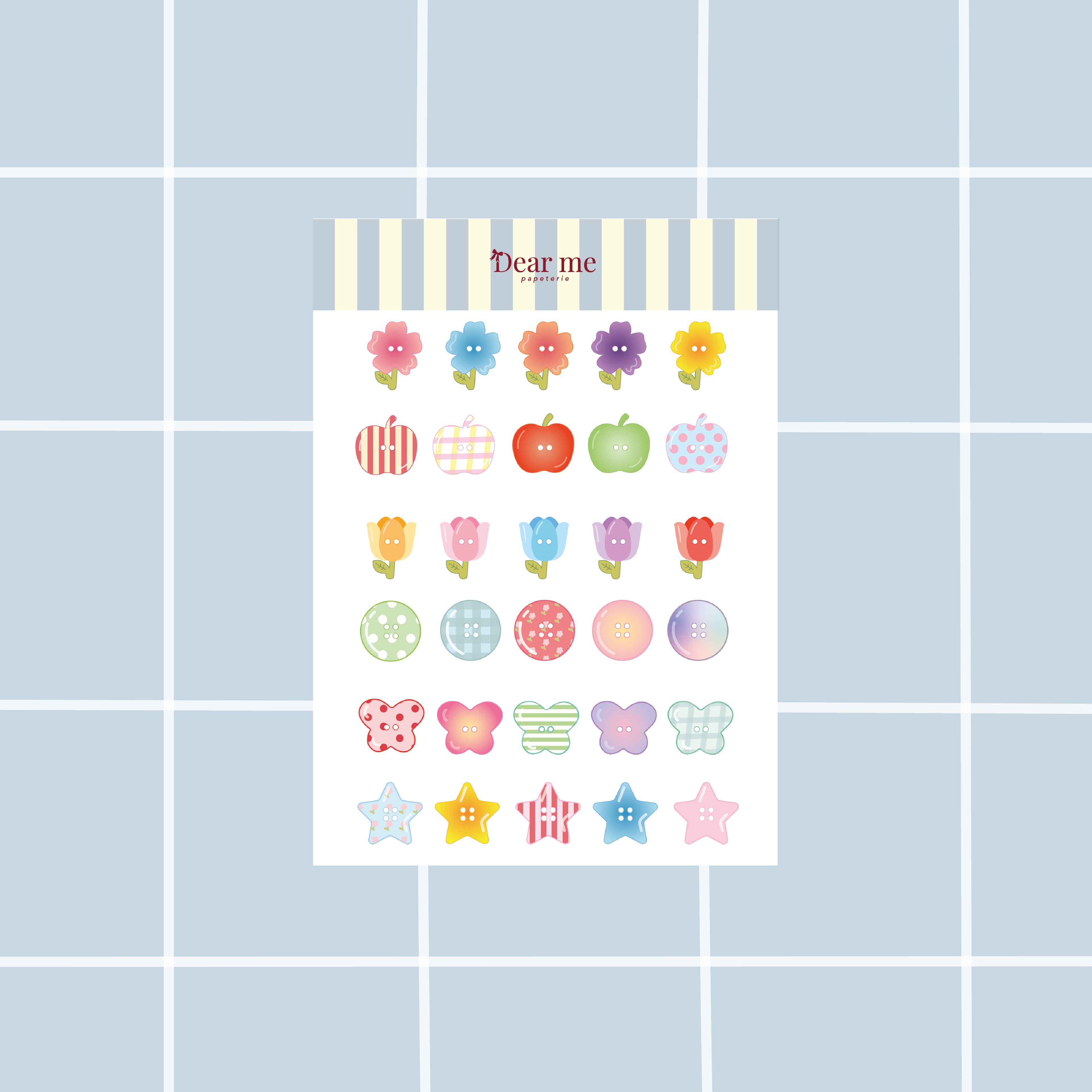 Planche stickers A5 - Boutons
