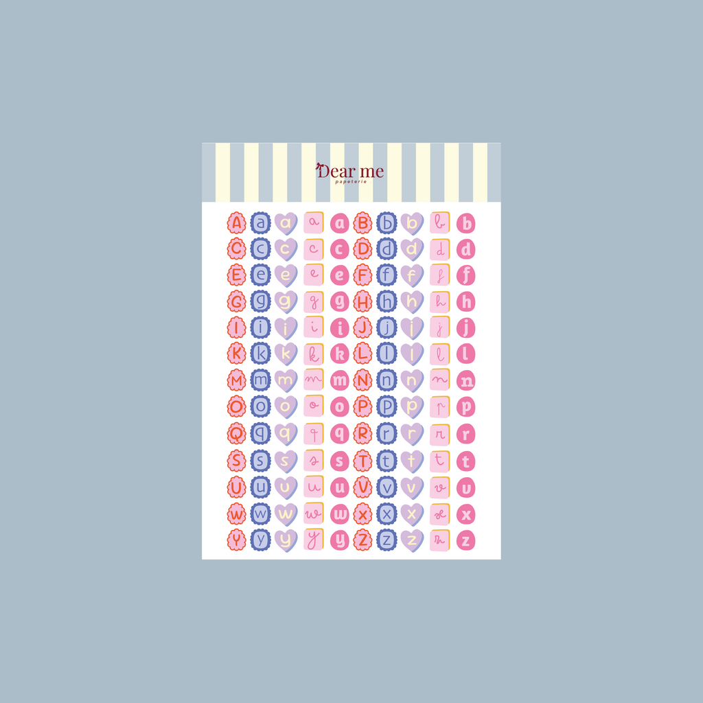 Planche stickers A5 - Lettres formes