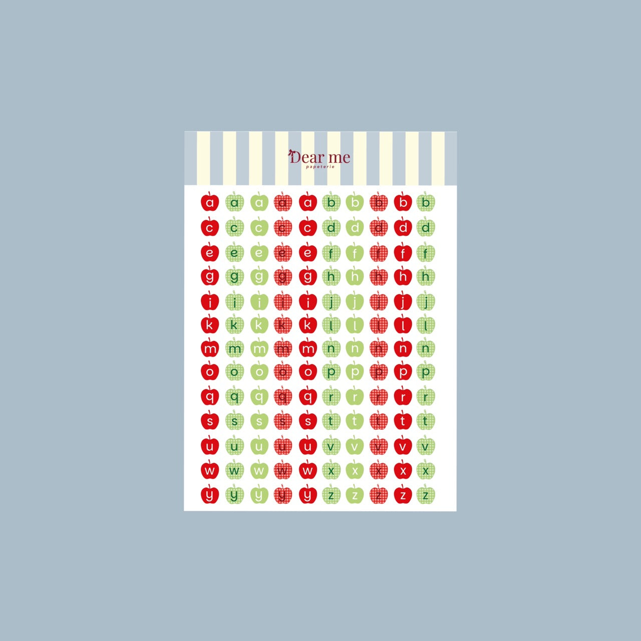 Planche stickers A5 - Lettres pommes