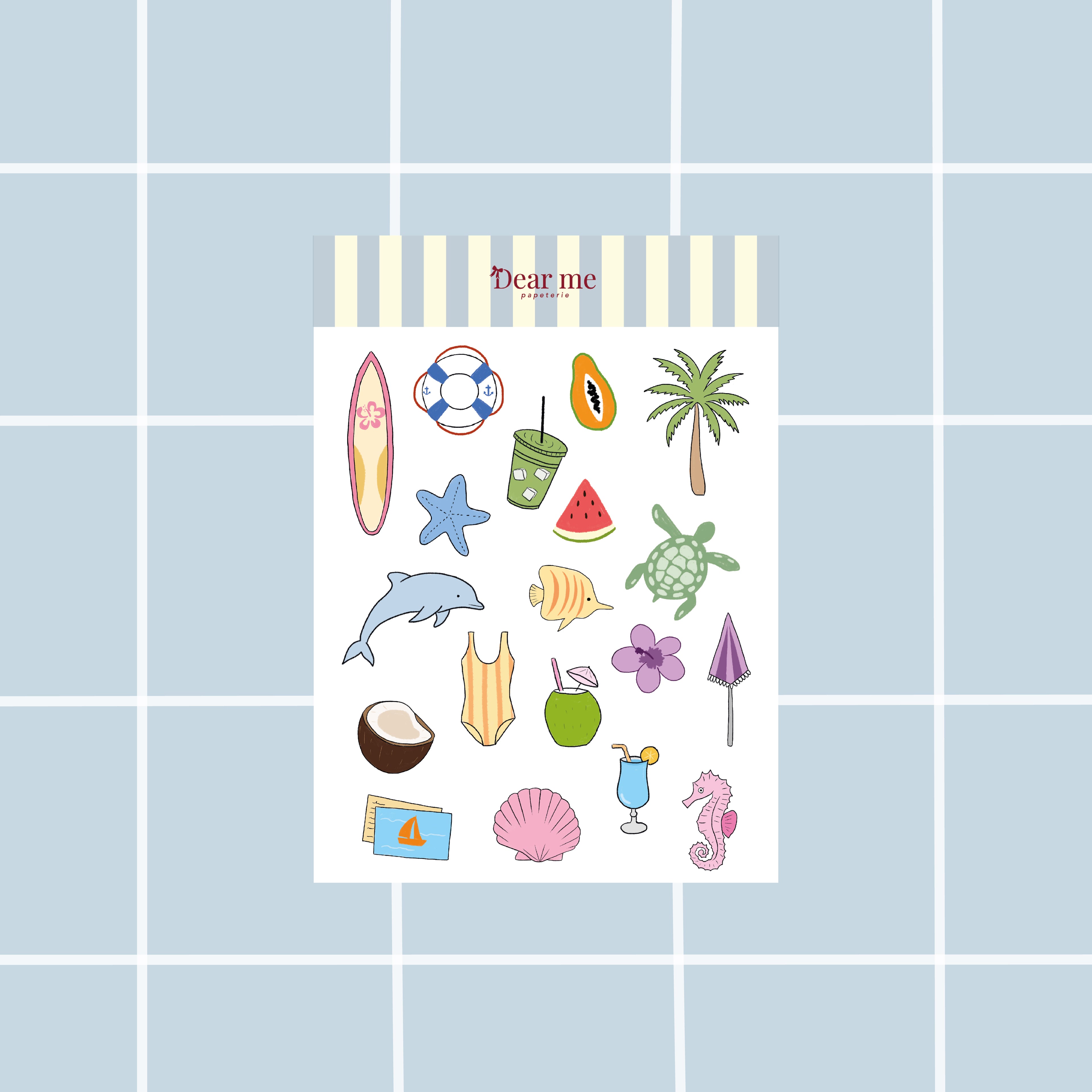 Planche stickers A5 - Plage