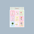 Planche stickers A6 - Timbres fleurs
