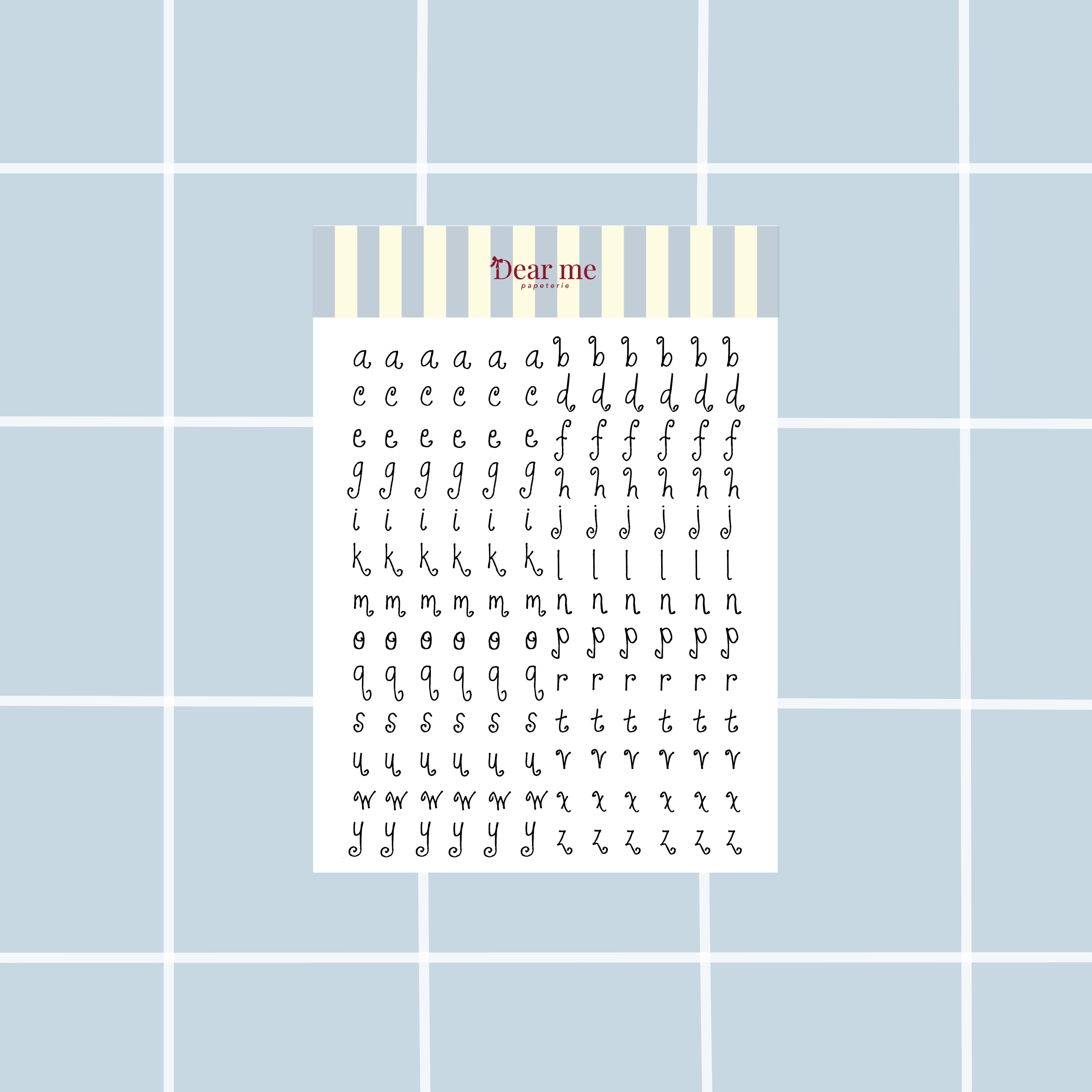 Planche stickers A5 - Lettres féériques noires