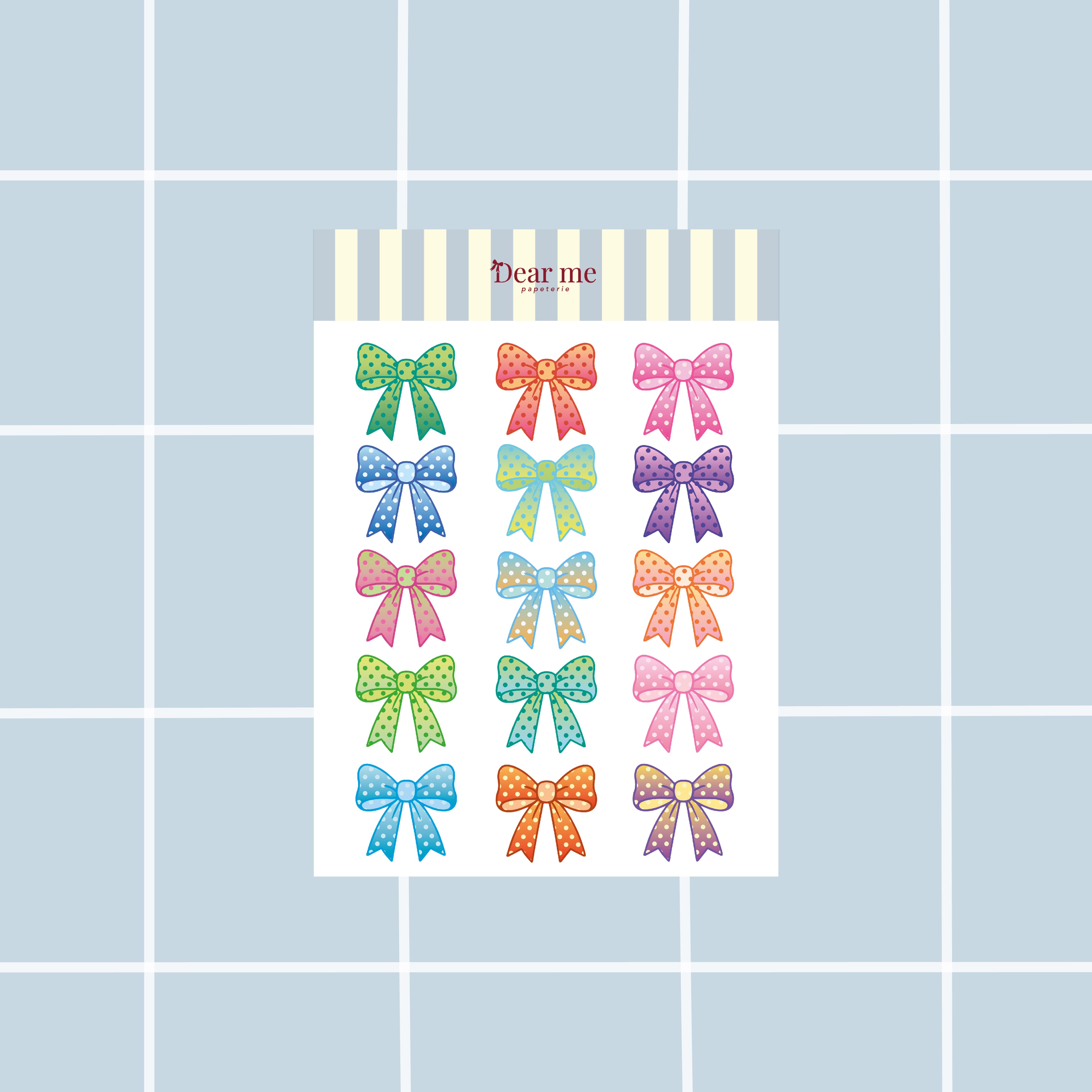 Planche stickers A6 - Noeuds à pois