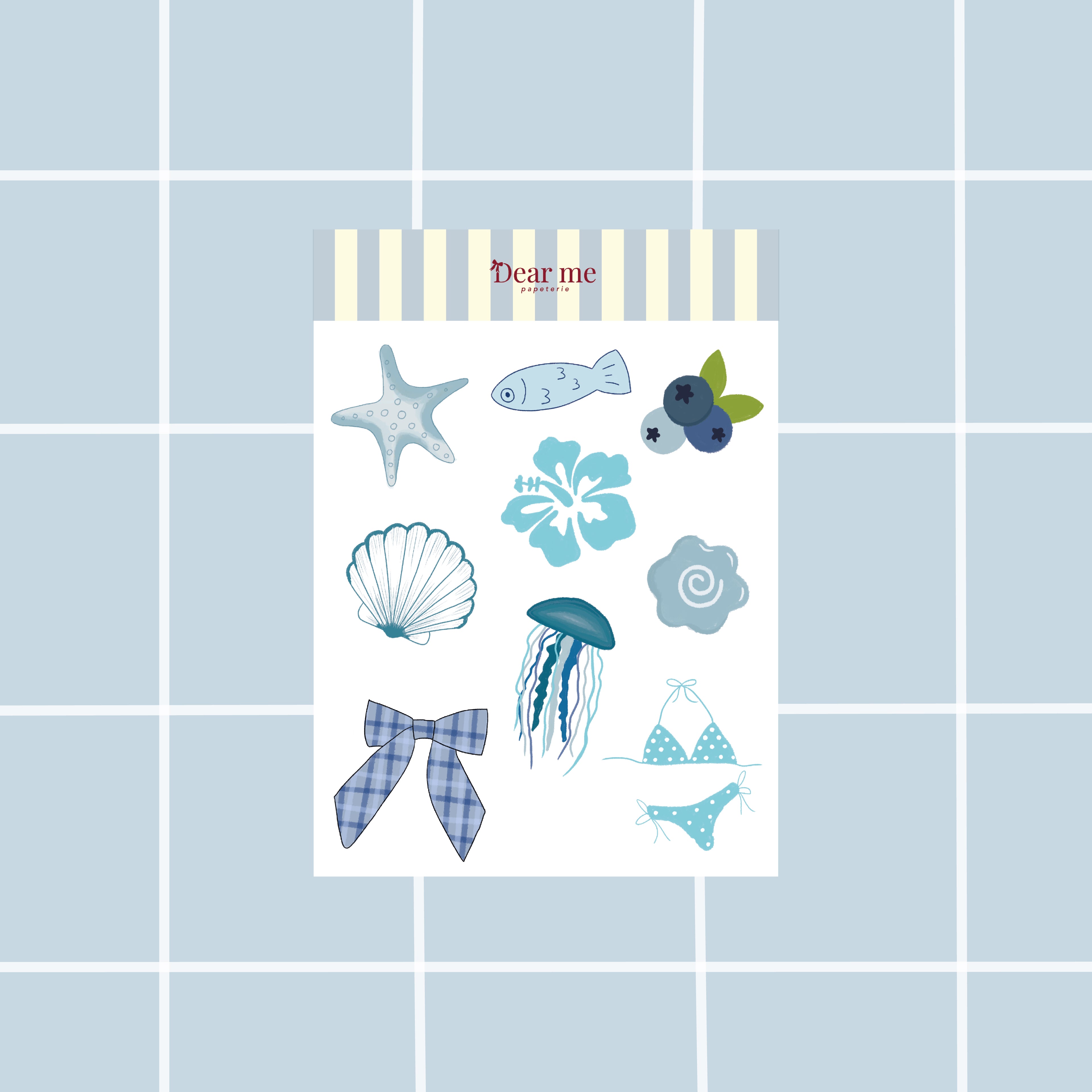 Planche stickers A6 - Blue summer