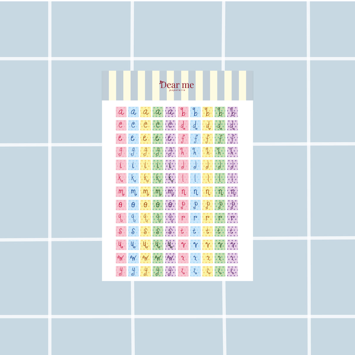 Planche stickers A5 - Lettres carrées