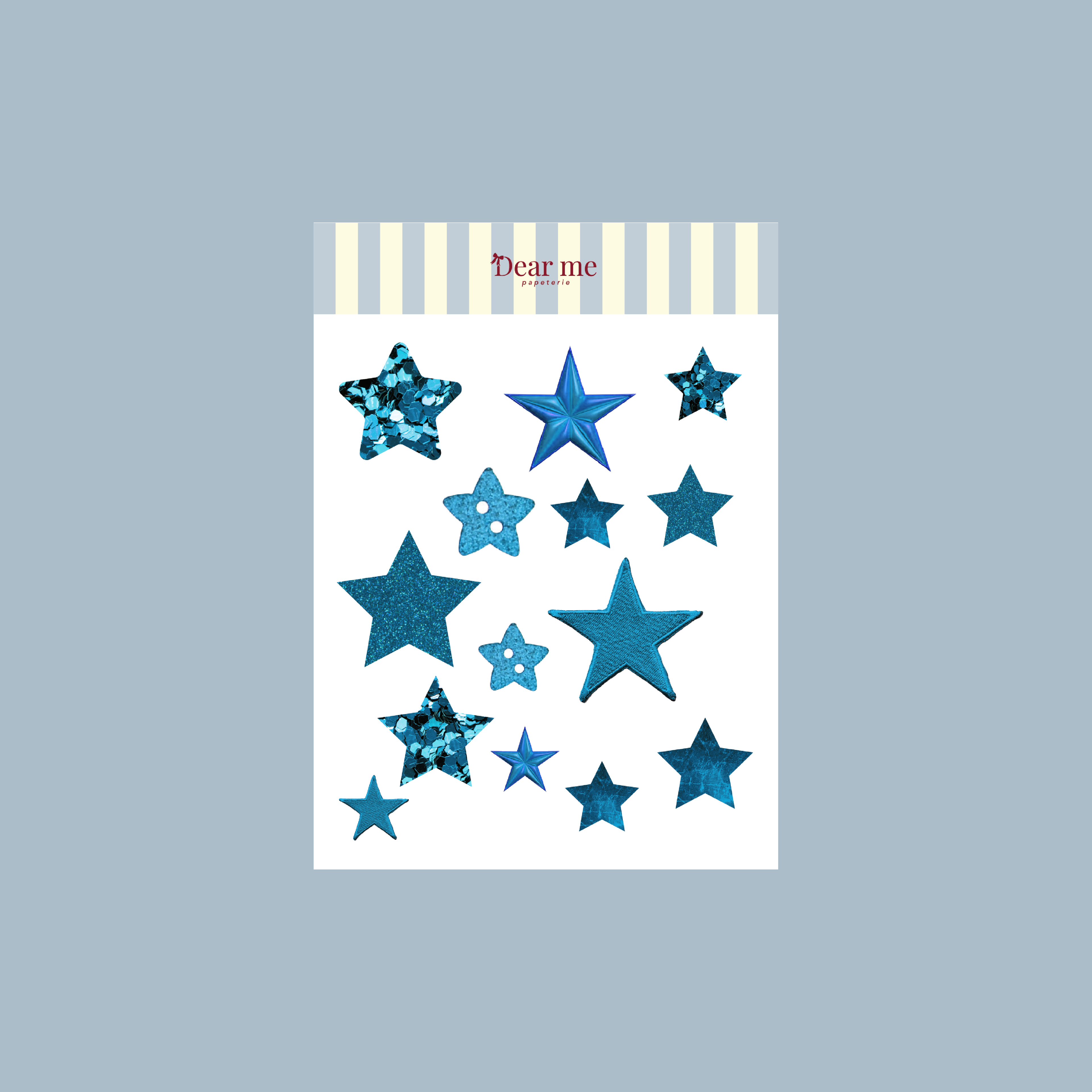 Planche stickers A6 - Étoiles bleues