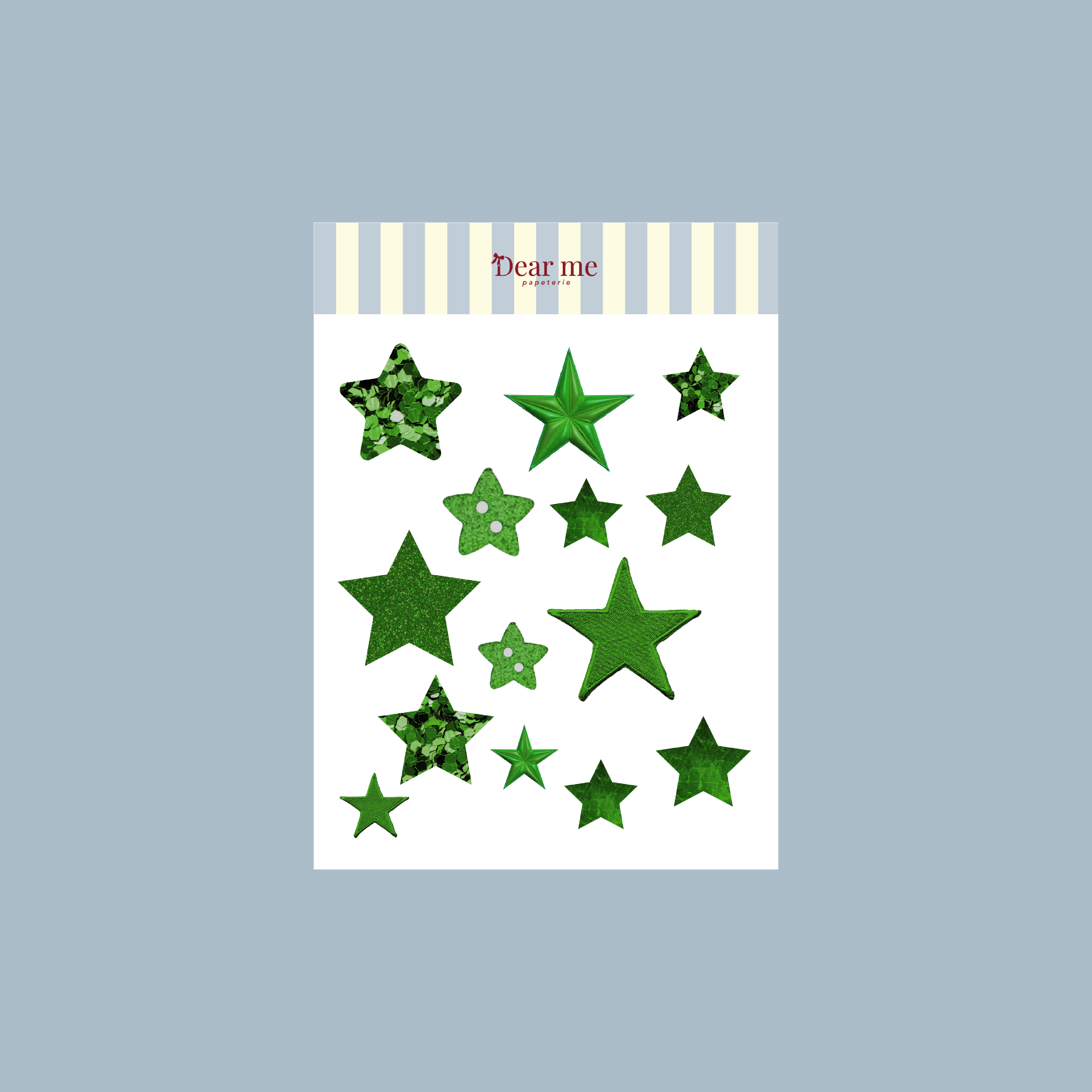 Planche stickers A6 - Étoiles vertes