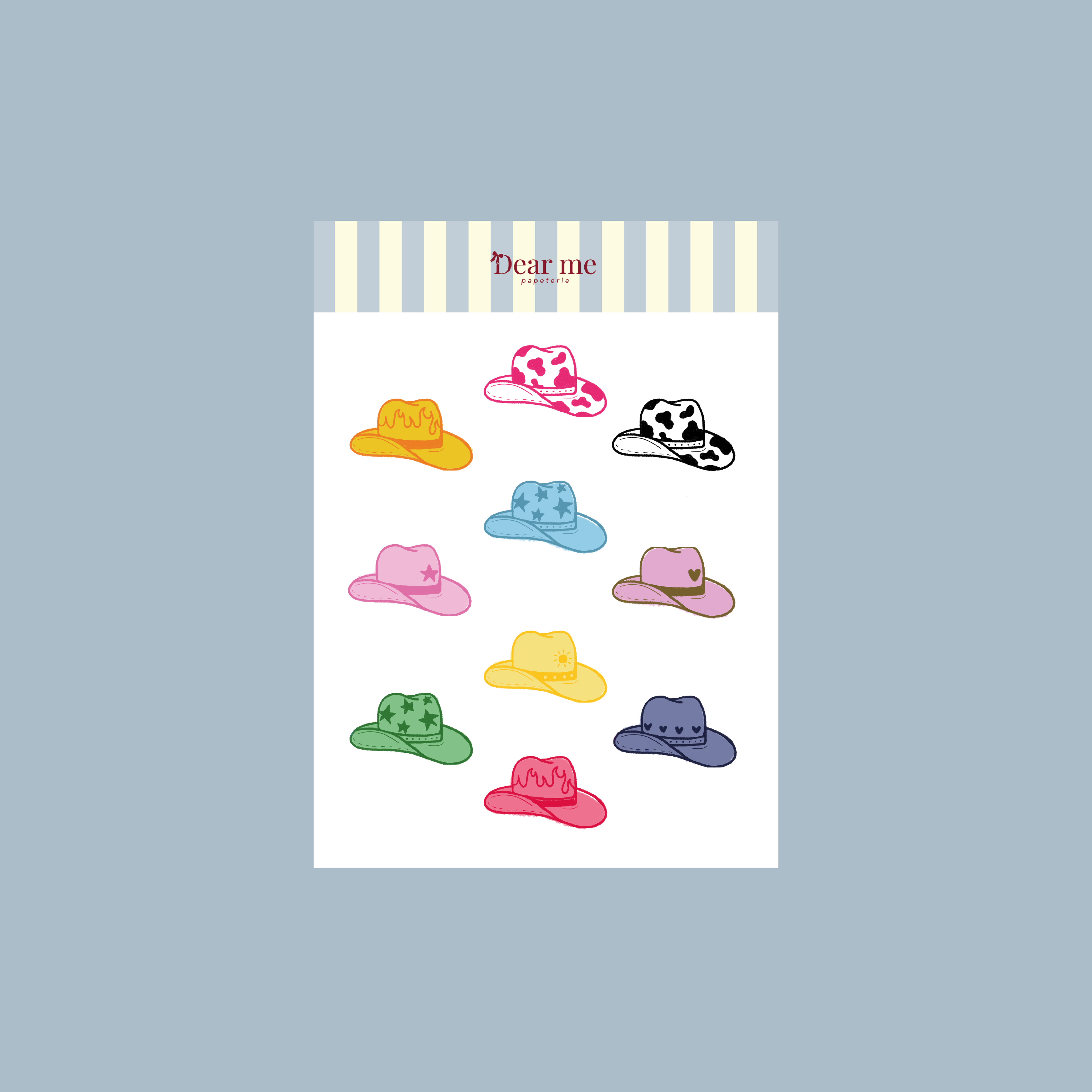 Planche stickers A6 - Chapeaux cowboy