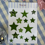 Planche stickers A6 - Étoiles vertes