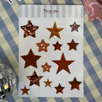 Planche stickers A6 - Étoiles oranges