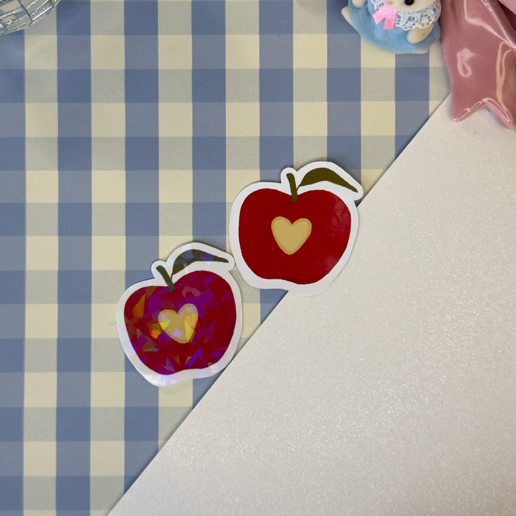 Sticker pomme croquée